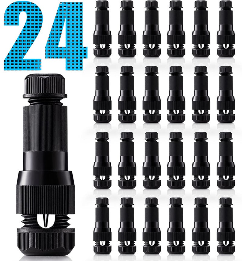 SUNVIE Low Voltage Wire Connector for Landscape Lighting Outdoor 12-14 Gauge Cable Connectors Work with Malibu Paradise Moonrays and Other Outdoor Lighting (24 Pack) - Image 1